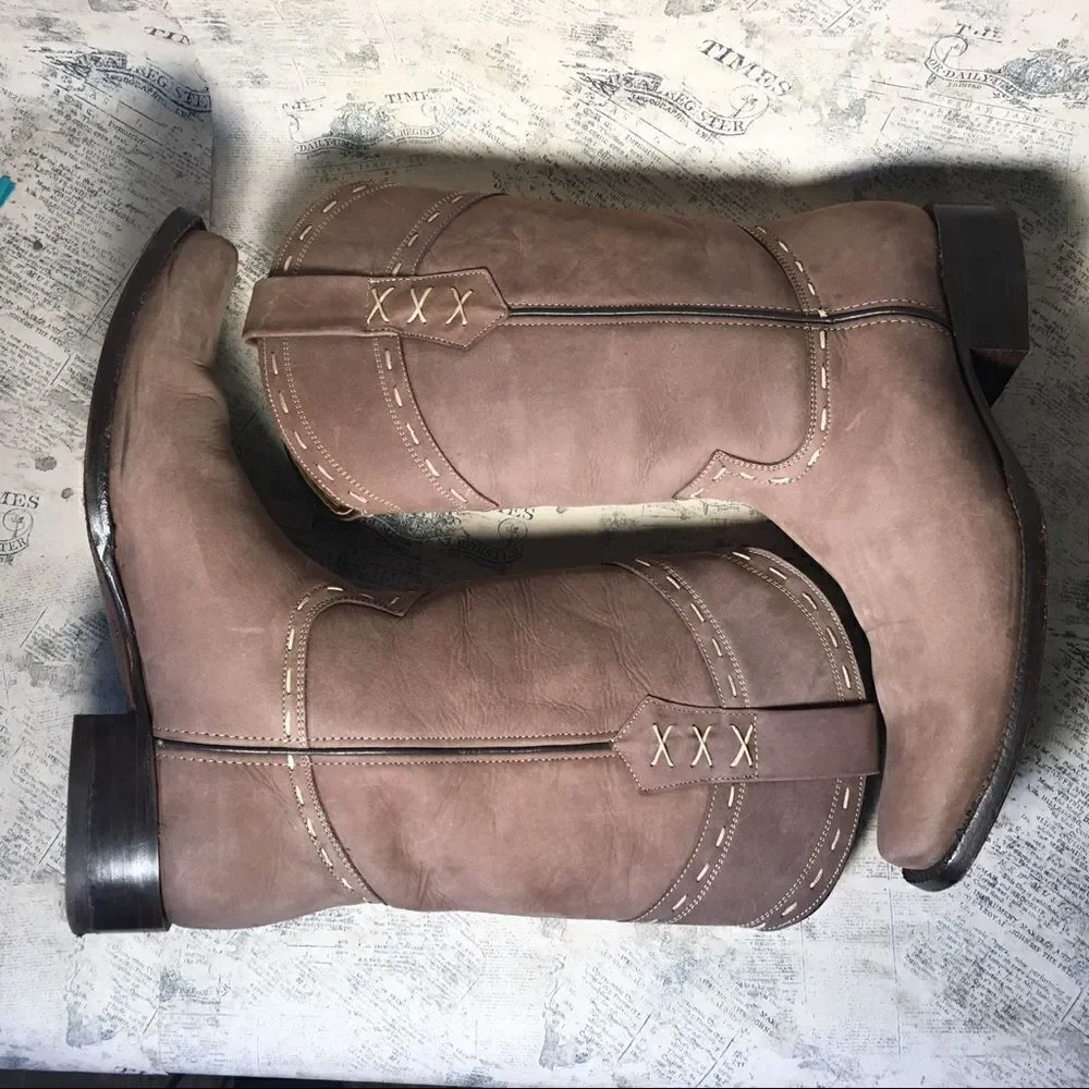 Denver Boots Genuine Cow Leather Ankle Boots Brown Casual Comfort Booties